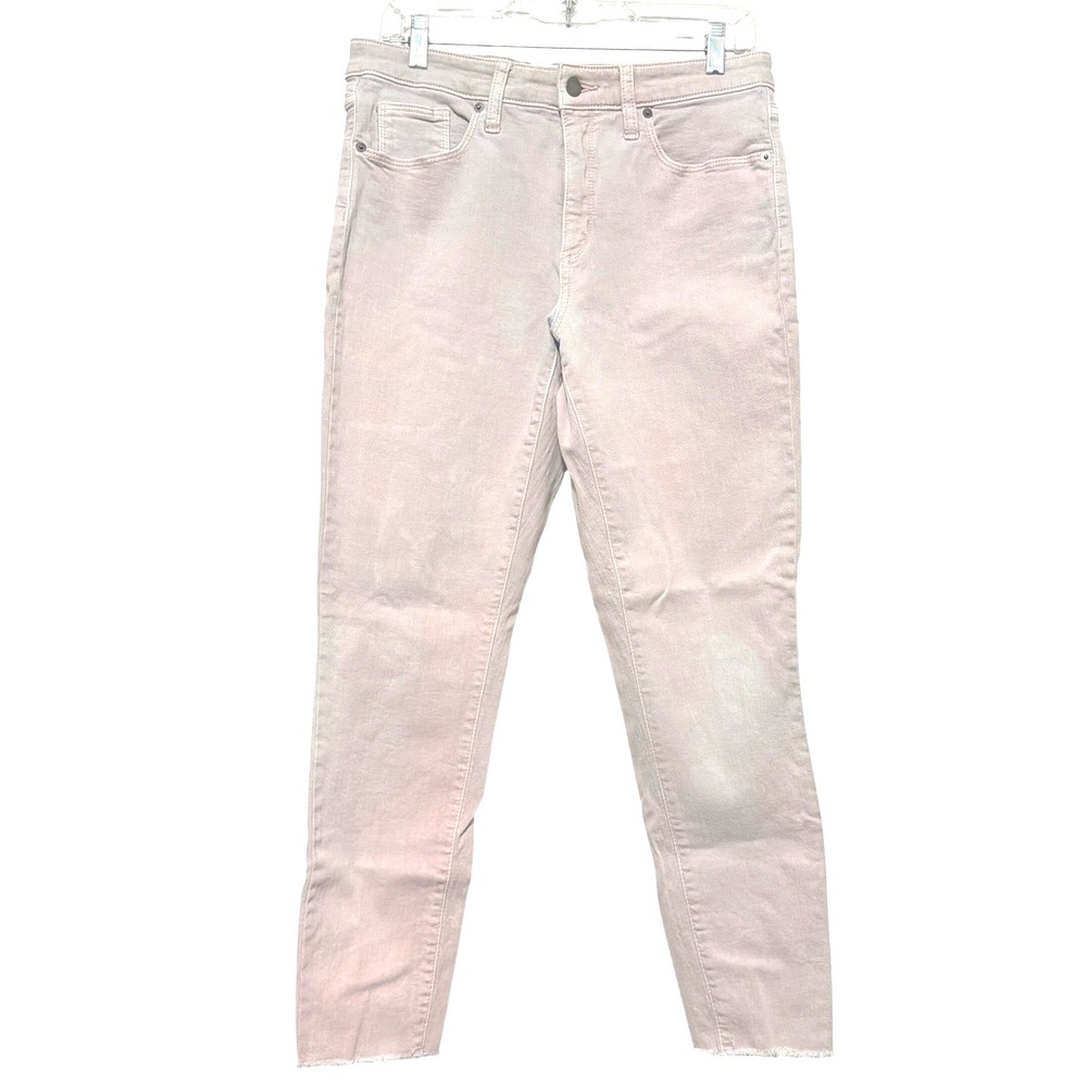 Universal Thread‎ Womens High Rise Skinny Jeans Pink Grey Raw Hem 12/31R